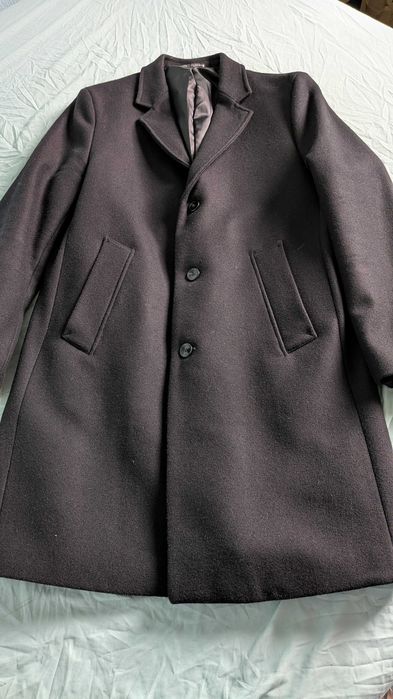 Płaszcz krótki męski wełniany czarny zimowy Zara roz. L/XL