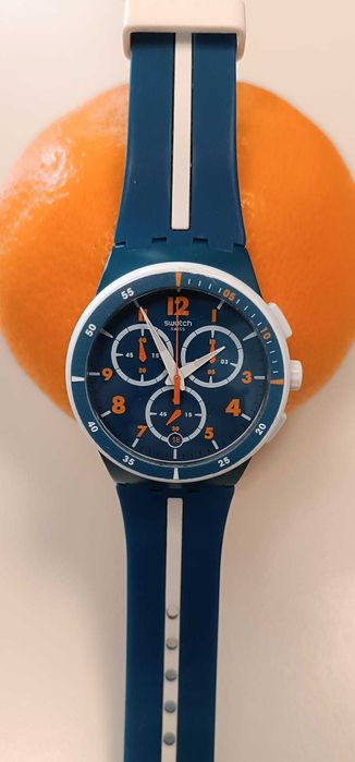 Relógio Swatch Chrono Whitespeed – Como Novo (Pilha Nova)