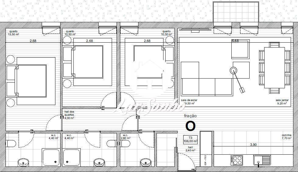 Apartamento T3 com vistas para o Rio Cávado
