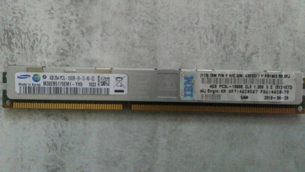 4GB PC3L-10600R DDR3 1333 MHz ECC REG серверная память FRU: 46C0579