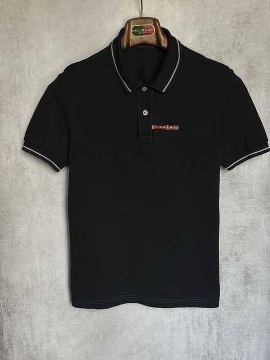 Prada Men's Red Tab Polo Shirt