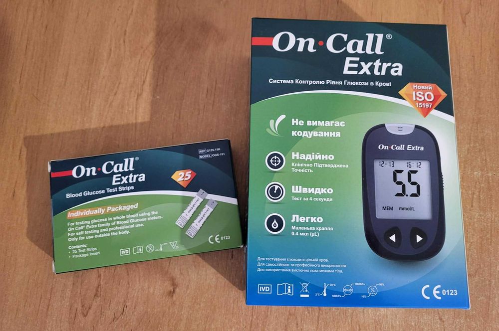 Глюкометр On-Call Extra + тест смужки