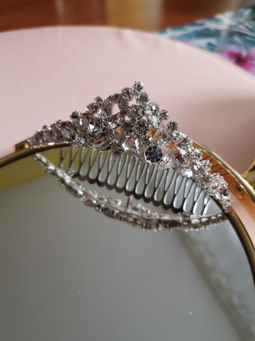Ozdoba tiara ślubna Grzebyk do włosów