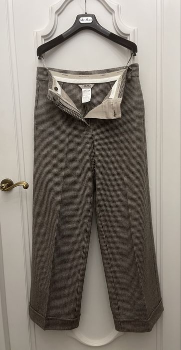 MAX MARA piękne spodnie z mankietem, wełna i kaszmir