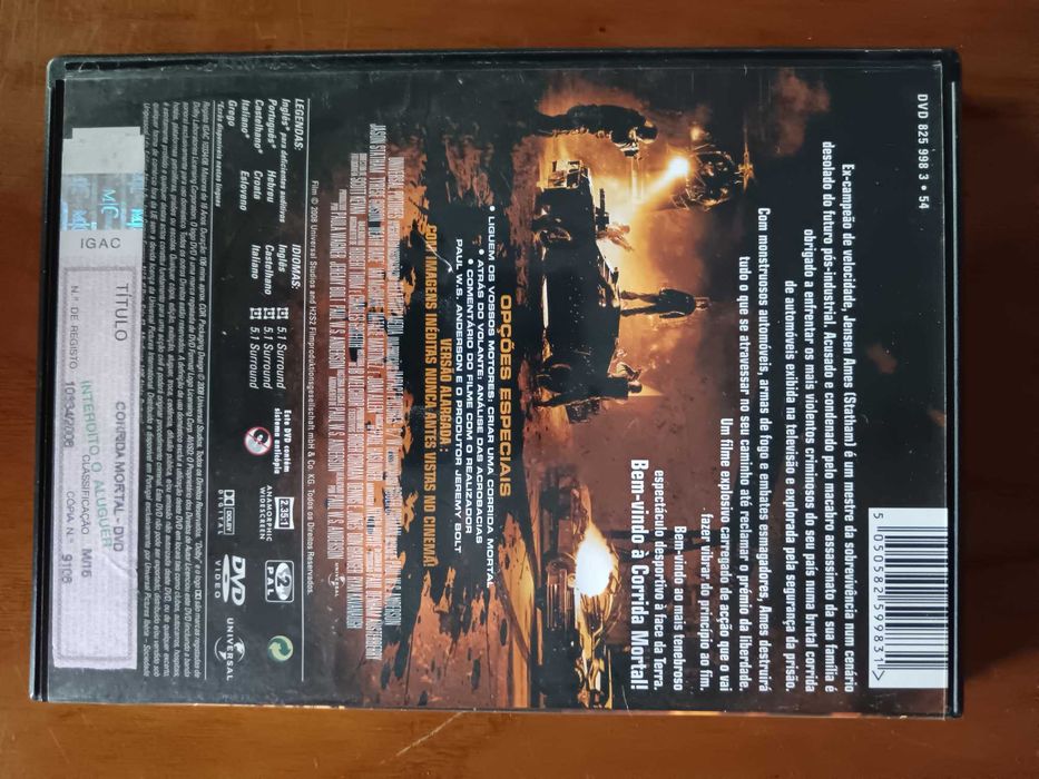filme dvd original - corrida mortal