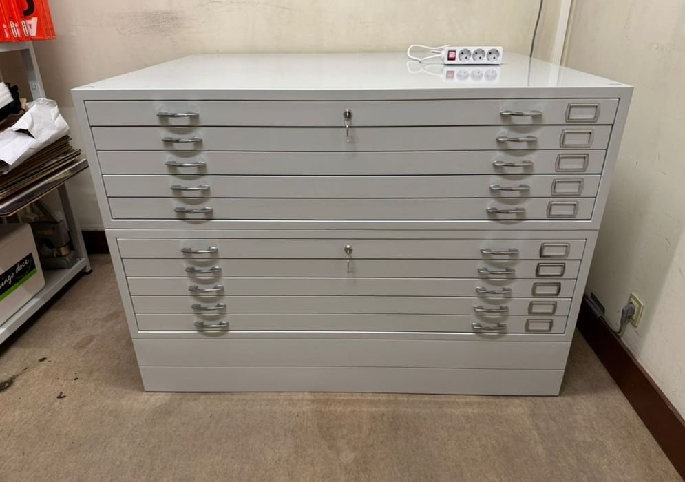 Arquivo de 5 Gavetas Metalico Desenho A0 Resistente Pintura a Cinza ou Preto