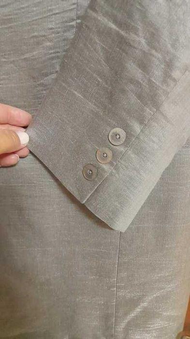 Blazer 3/4 cinza prateado - tam. 40