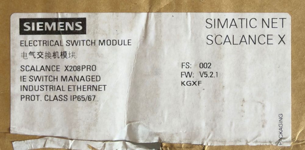Przemysłowy Switch Ethernet Siemens SCALANCE X208PRO 6GK5208-0HA10-2AA6 IP65