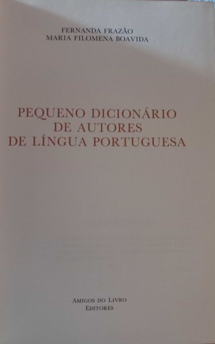 Pequeno dicionário de autores da língua portuguesa