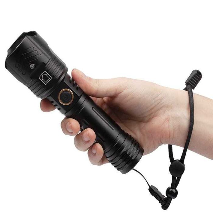 Latarka taktyczna X-BALOG USB 5680 lumenów 5 trybów MOCNA