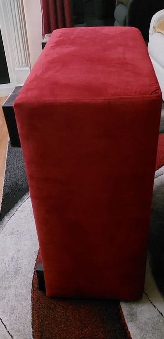 Pufe pele de pêssego vermelho novo interieurs