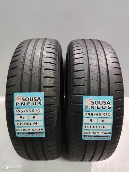 2 pneus semi novos 195-65r15 michelin - oferta dos portes