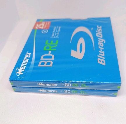 Pack de 2 Memorex BD-RE 25GB 2X Blu-ray Rewritable Disc Blank Media Novos/Selados