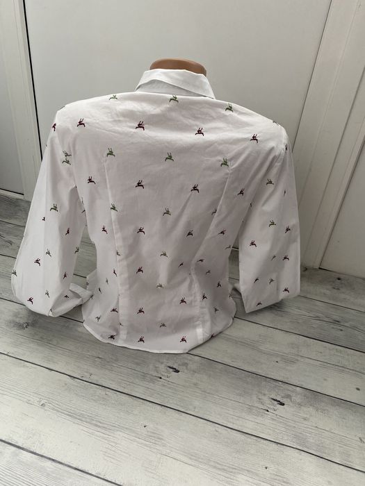Рубашка h.moser s(36)8 принт мелкий олень