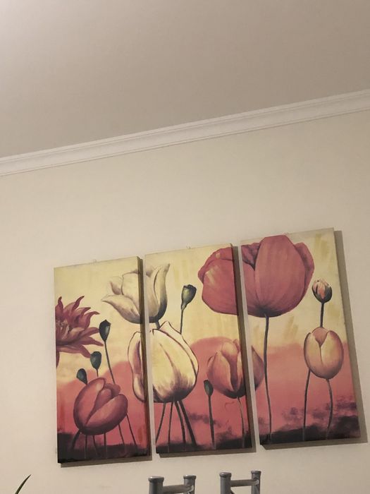 Quadro em 3 Telas Pintadas