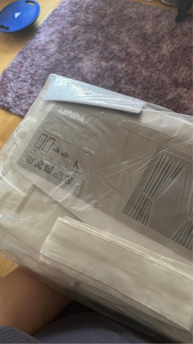 Zasłony firanki bawełniane Ikea Lenda grube