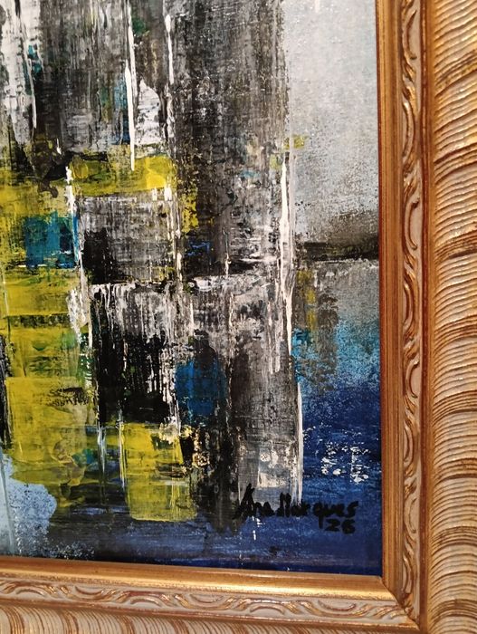 Quadro original e único de autor a óleo sobre tela com moldura
