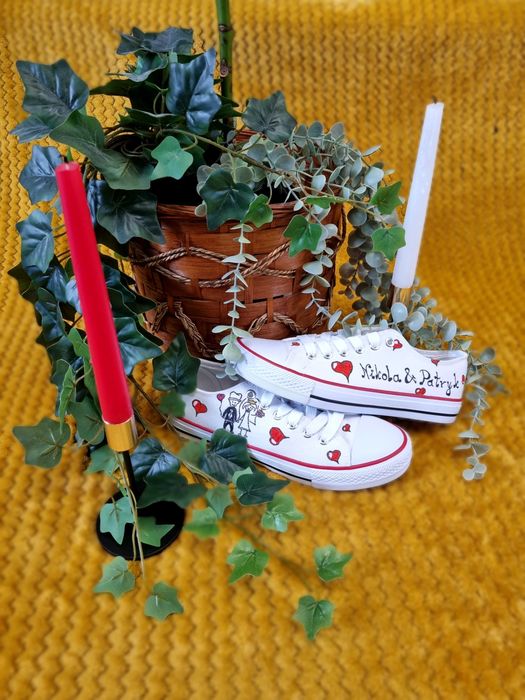 Trampki Ślubne DIY - Malowane na życzenie. Różne rozmiary