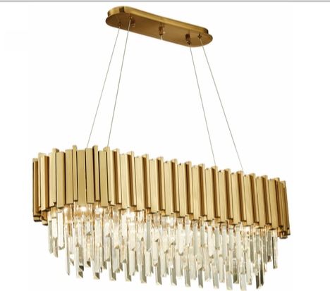 Lampa wisząca żyrandol Pipe Organ Crystal Brass krysztalowy zloty 60cm