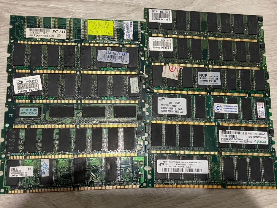 Память оперативная ОЗУ DRAM DDR, DDR2, SODIMM, DIMM