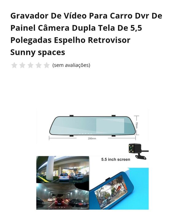 Espelho retrovisor com DVR para carro