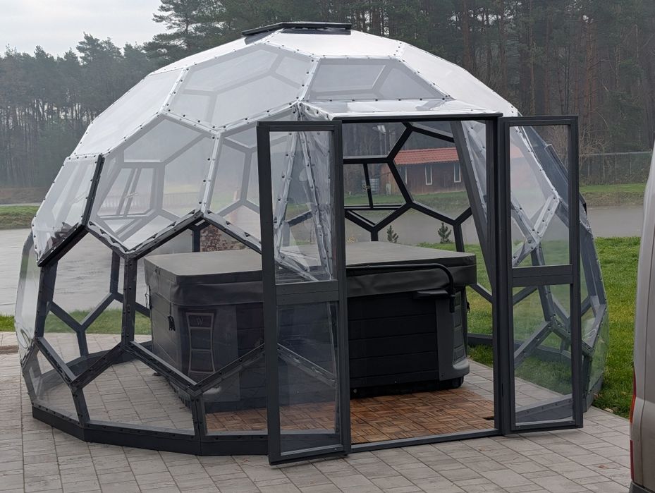 Kopuła szklarnia zadaszenie jacuzzi osłona basenu namiot sferyczny