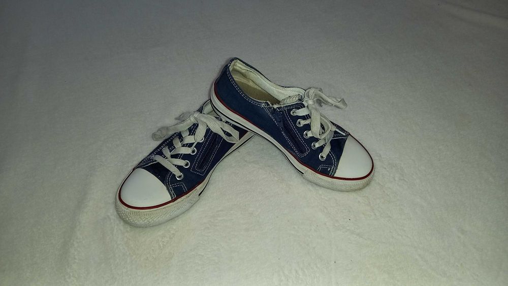 Trampki granatowe roz. 34 na zamek i sznurowane