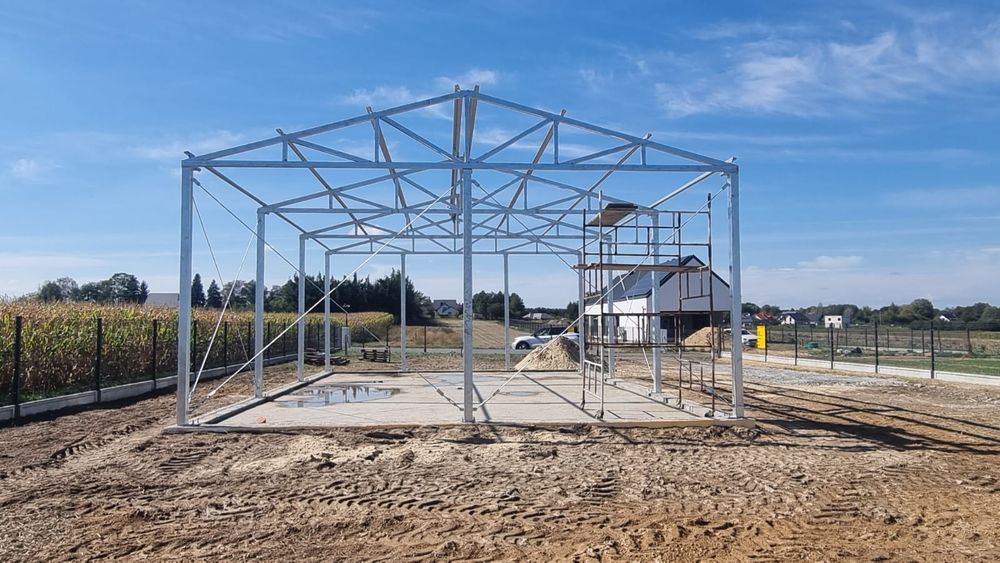Konstrukcja stalowa hala garaż magazyn 7.8x16x4.3 ocynk