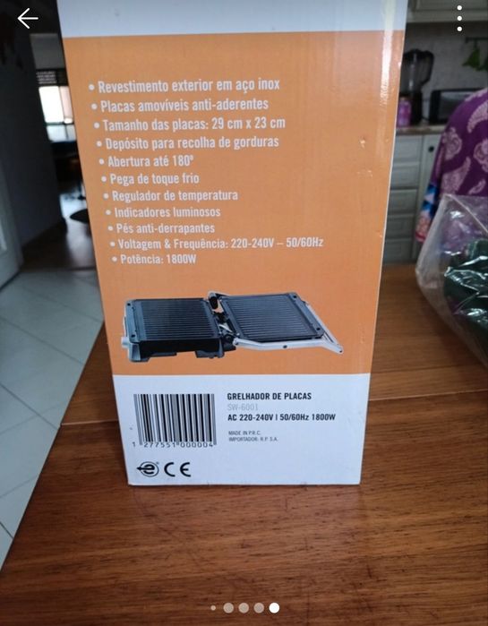 Grelhador Elétrico de Placas Electronia SW-6001 – 1800W – Como Novo