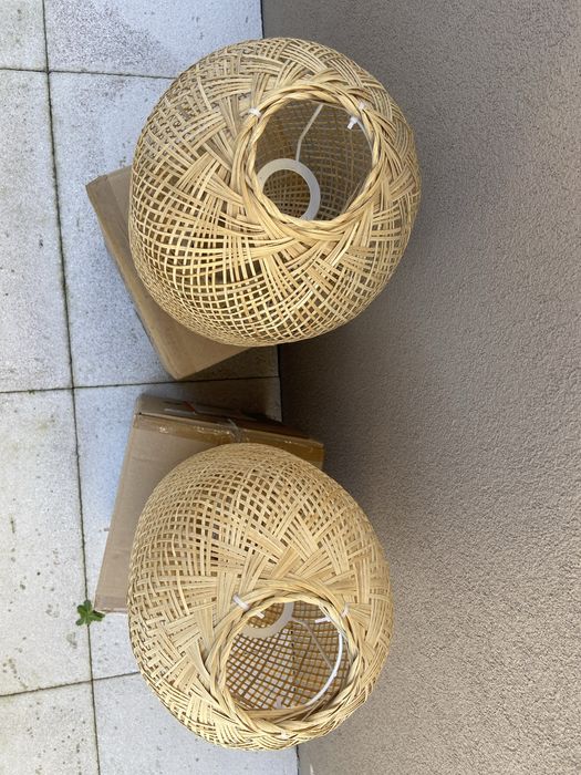 Abajur de tecto em bambu