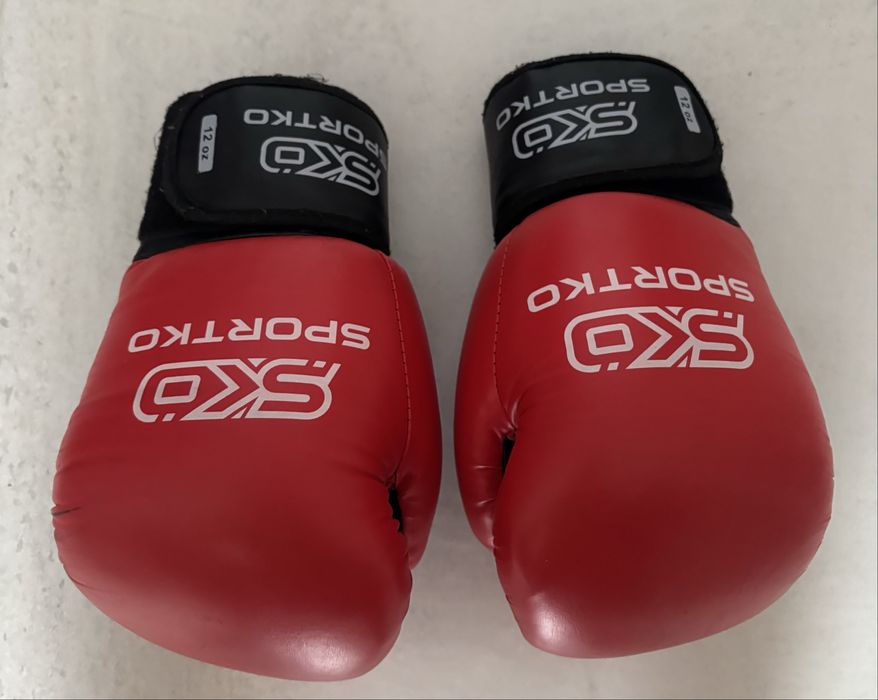 Боксерські рукавиці із натуральноі шкіри Sportko 12 oz