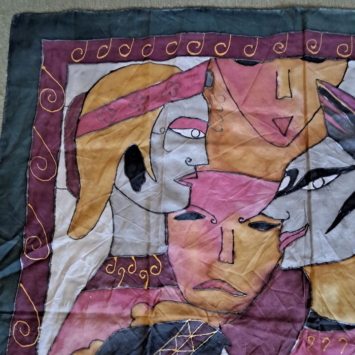 Chusta, apaszka, szal,  jedwab naturalny 86x88