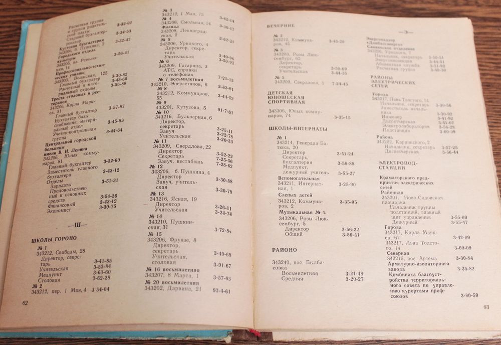 Телефонный справочник г. Славянска, 1983 год.
