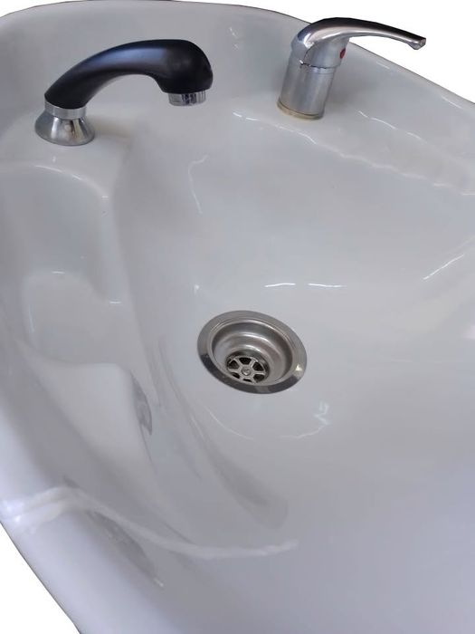 Rampa vermelha para lavagem capilar, usada