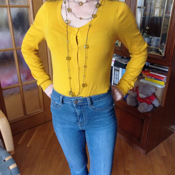 Желтый кардиган H&M S размер