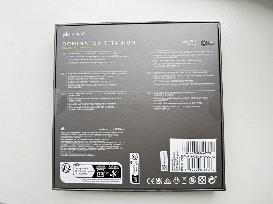 Corsair Dominator Titanium DDR5 32Gb 7200MHz CL34 Оперативна пам'ять