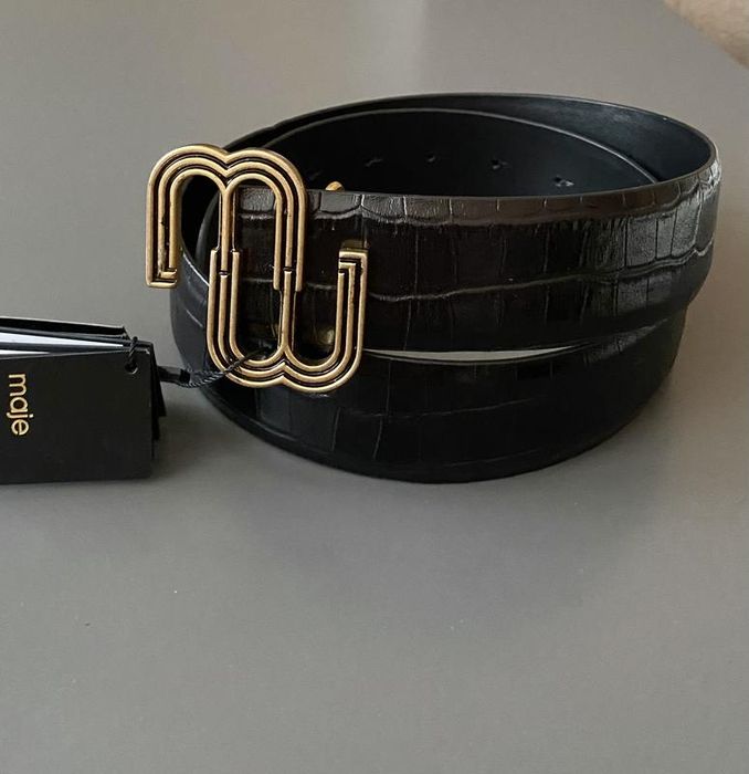 Шкіряний ремінь (пояс) від Maje (Sandro), оригінал, чорного кольору.