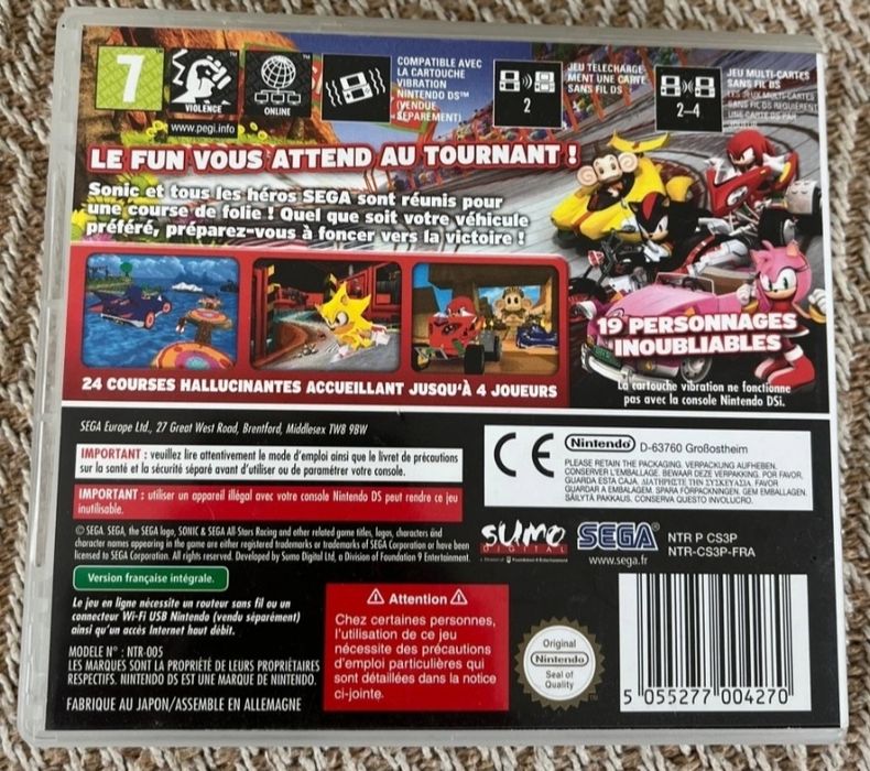 Sonic Sega All-Stars Racing Nintendo DS