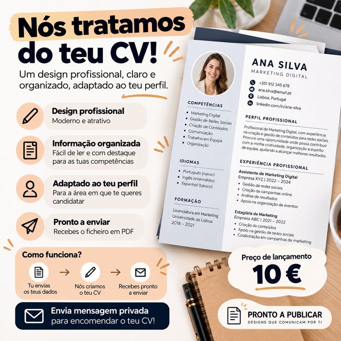 Criação de CVs Profissionais e Publicações para Redes Sociais