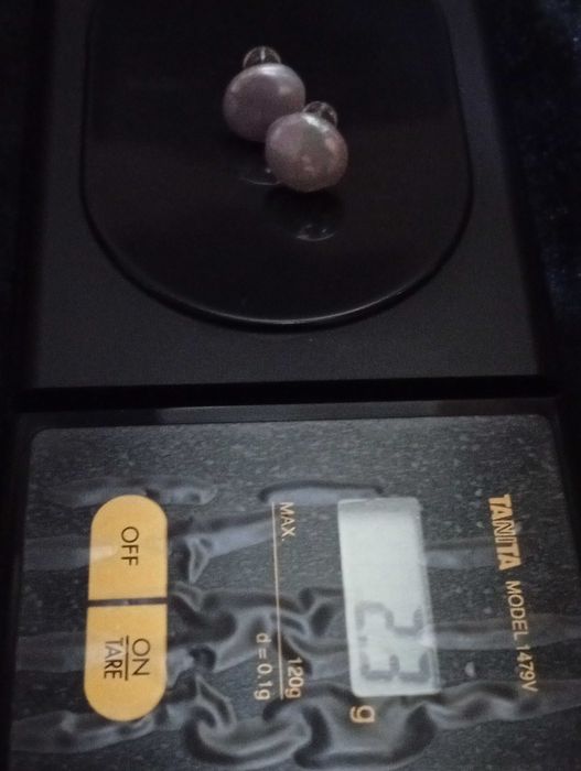 Серьги гвоздики натуральный жемчуг 925