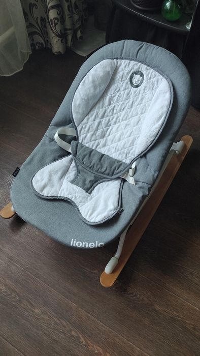 Шезлонг качалка Lionelo Rosa Grey/White