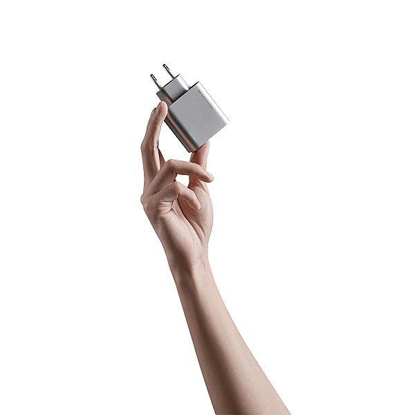 Ładowarka sieciowa Cuktech 65W GaN 2xUSB-C 1xUSB-A - szara