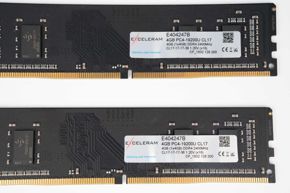 Оперативна памʼять Exceleram DDR4 4GB 2400 МГц PC4-19200U 8GB RAM ОЗУ