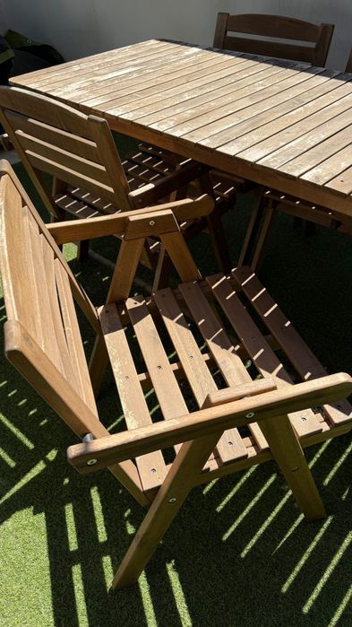 Conjunto de Jardim IKEA FALHOLMEN – Mesa + 4 Cadeiras + 4 Almofadas