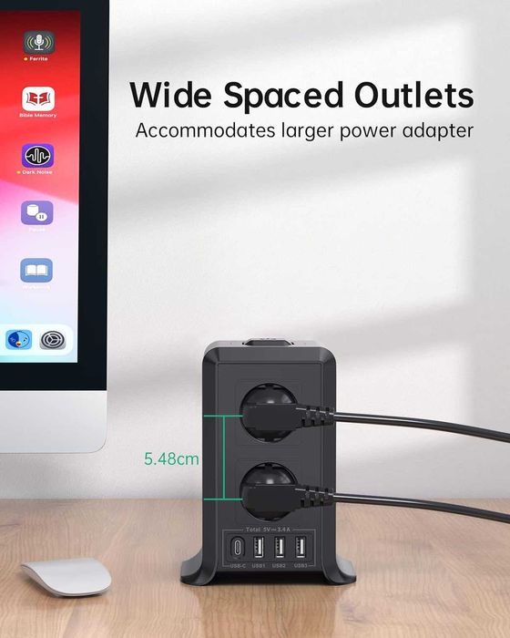 Tomada vertical eléctrica extensão vertical torre de alimentação NOVO