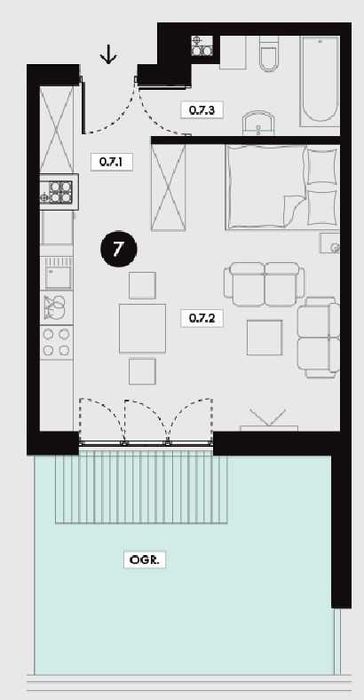 Przytulna kawalerka 32 m2 z ogródkiem przy ul. Zbożowej w Wieliczce.