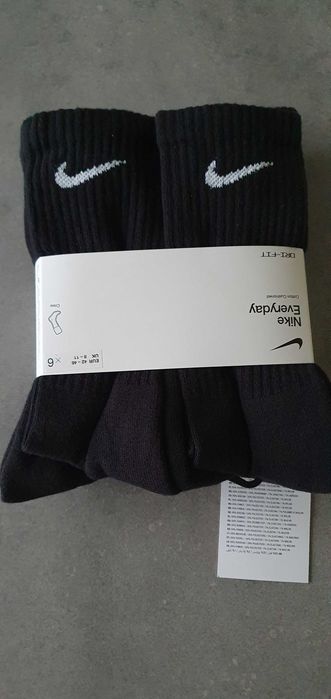 Nike skarpetki czarne x 6szt