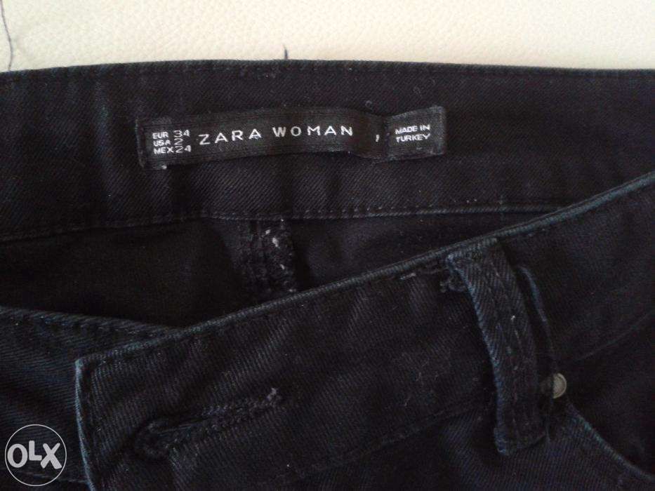 damskie czarne spodnie jeansy ZARA 34