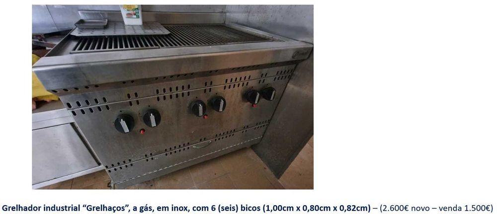 Recheio mobiliário de café/churrasqueira em inox