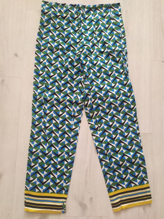 Zara damskie spodnie rozmiar 38 zielone niebieskie geometryczne wzory